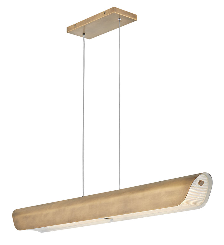 Fredrick Ramond Arco Linear Chandelier Medium Linear Heritage Brass FR41555HB