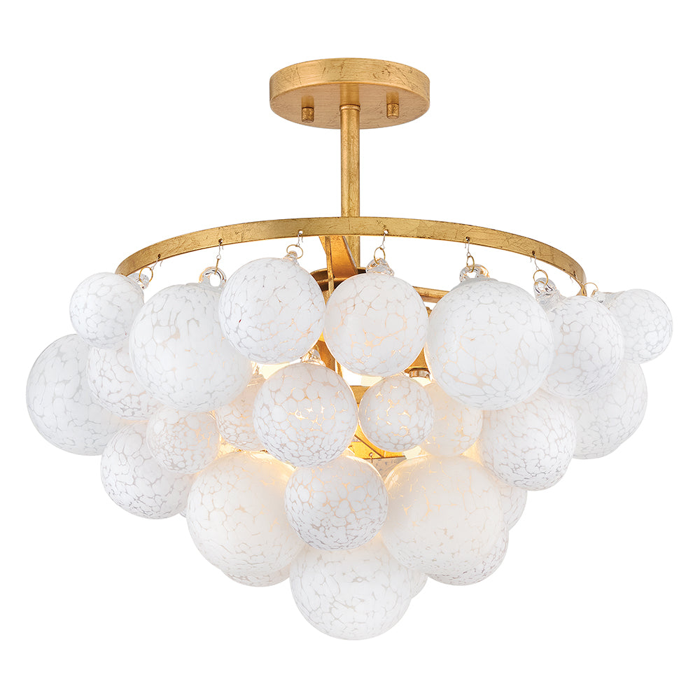Fredrick Ramond Marabel Semi-Flush Mount Medium Semi-Flush Mount Distressed Brass FR41563DA