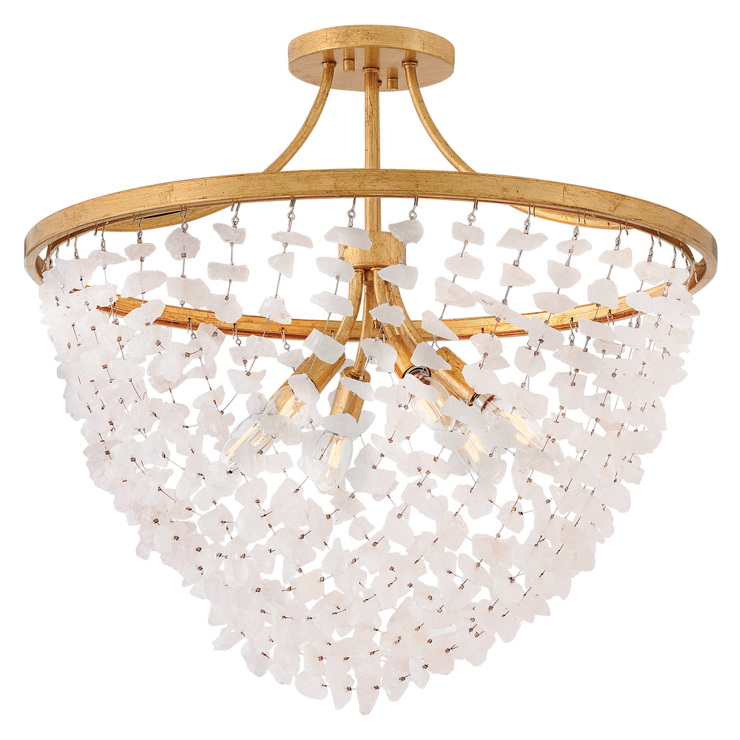 Fredrick Ramond Myra Semi-Flush Mount Medium Semi-Flush Mount Distressed Brass FR41591DA