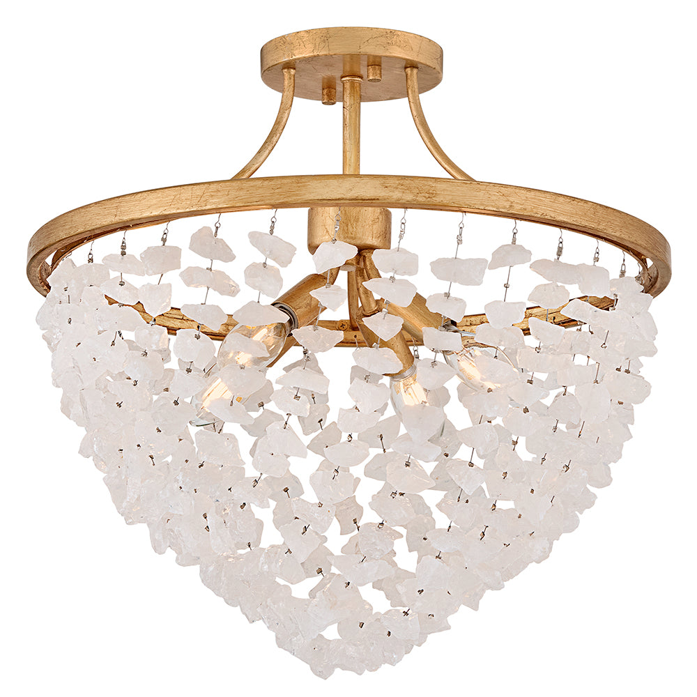 Fredrick Ramond Myra Semi-Flush Mount Medium Semi-Flush Mount Distressed Brass FR41593DA