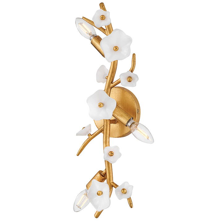 Fredrick Ramond Azalea Wall Sconce Large Three Light Sconce Distressed Brass FR41630DA