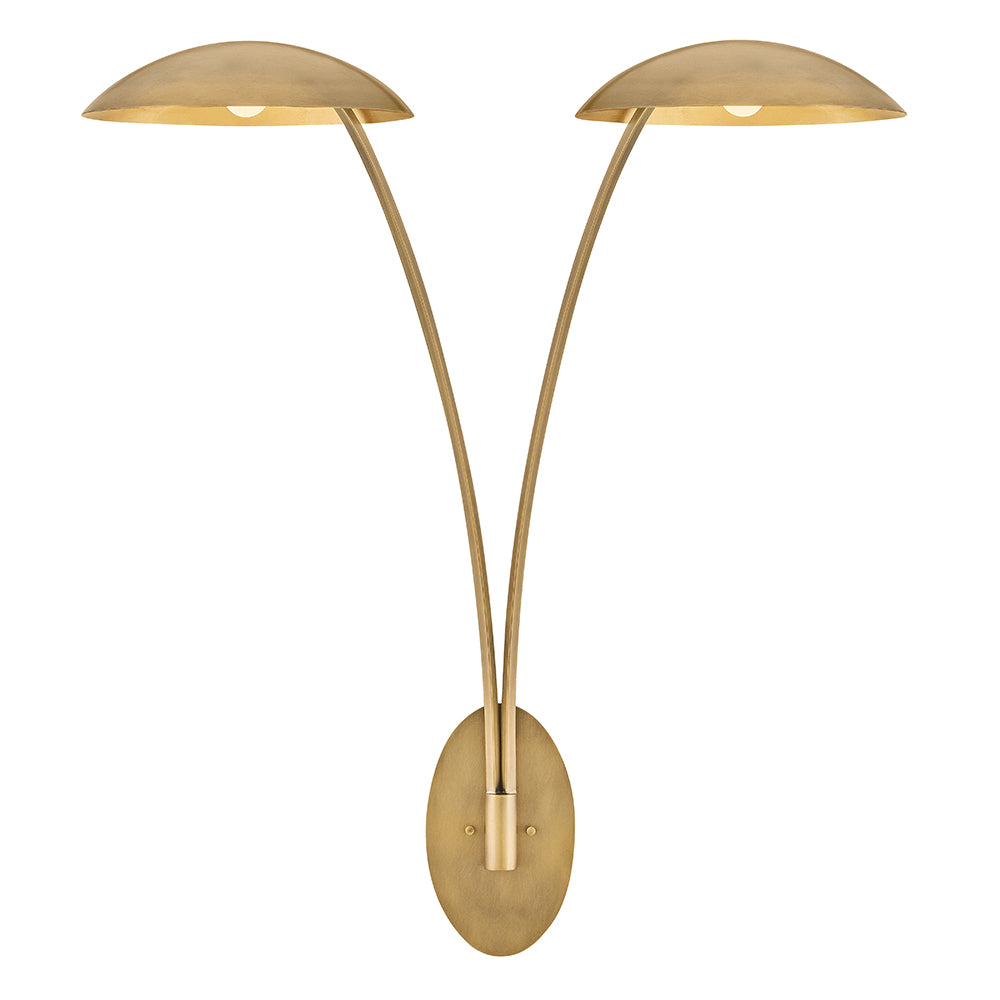 Fredrick Ramond Glenn Wall Sconce Large Two Light Sconce Heritage Brass FR41642HB-GLF