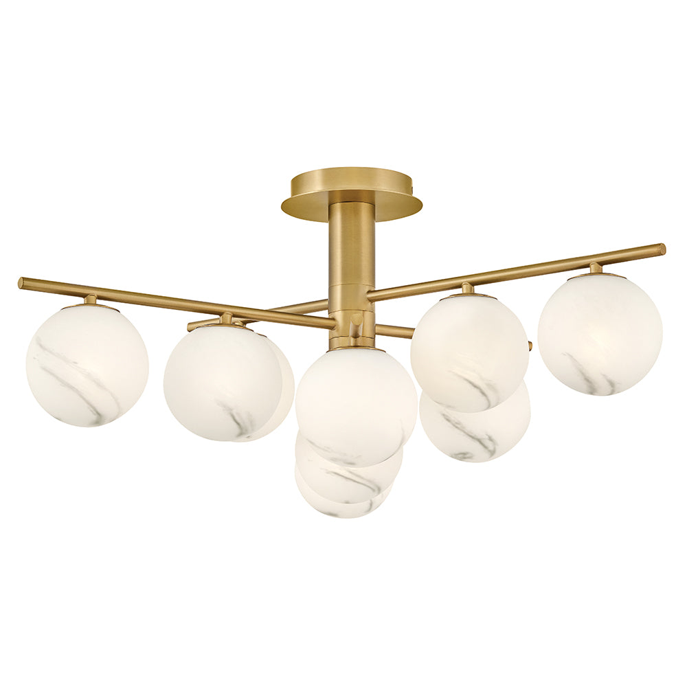 Fredrick Ramond Selene Semi-Flush Mount Large Semi-Flush Mount Lacquered Brass FR41903LCB