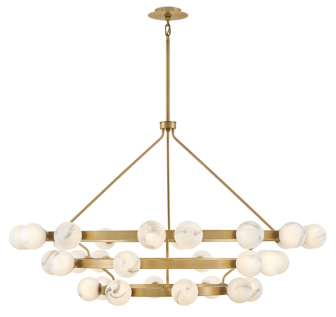 Fredrick Ramond Selene Chandelier Double XL Multi Tier Chandelier Lacquered Brass FR41908LCB