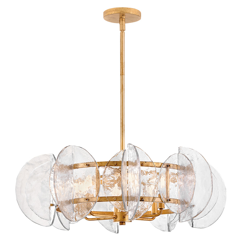 Fredrick Ramond Seraphina Chandelier Medium Drum Chandelier Distressed Brass FR41924DA