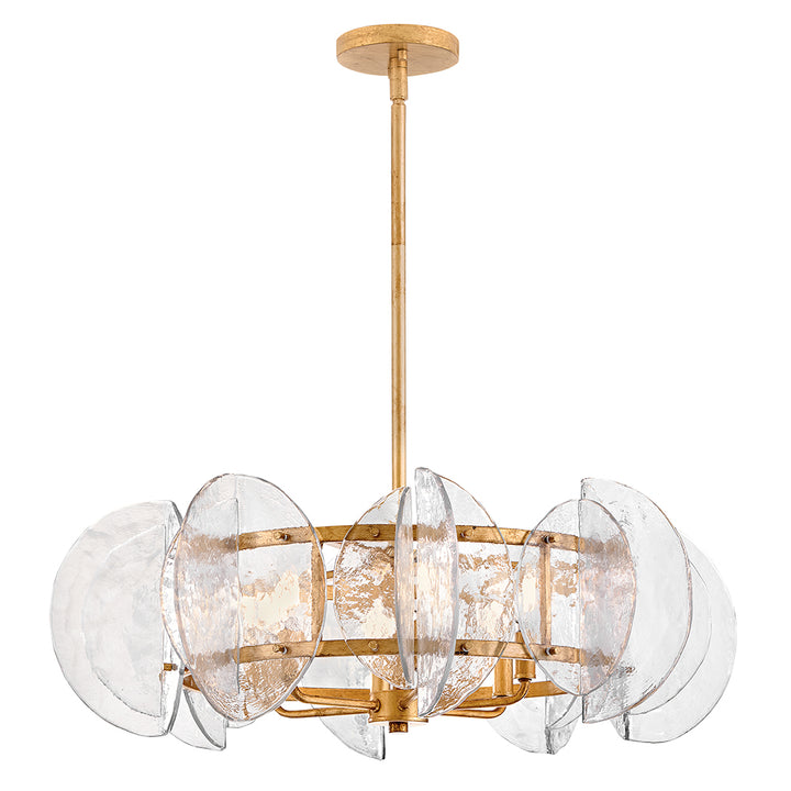 Fredrick Ramond Seraphina Chandelier Medium Drum Chandelier Distressed Brass FR41924DA
