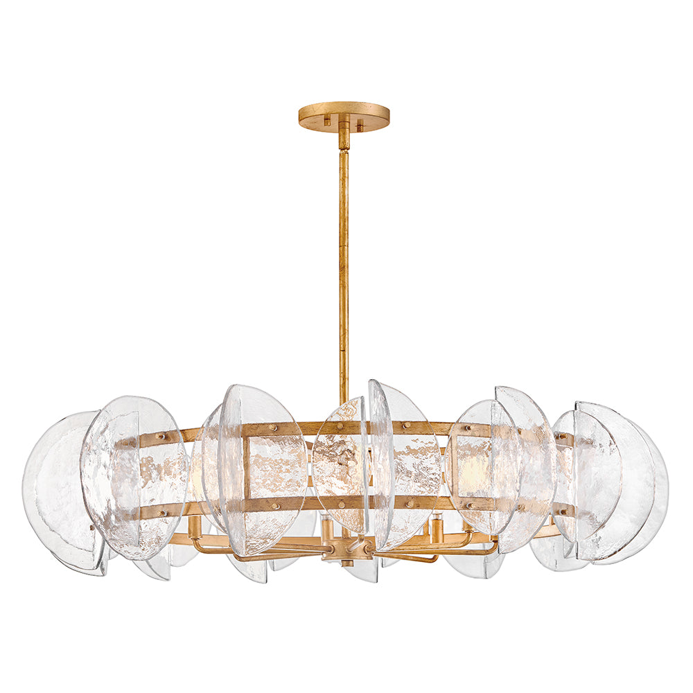 Fredrick Ramond Seraphina Chandelier Large Drum Chandelier Distressed Brass FR41926DA