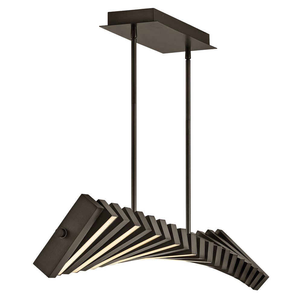 Fredrick Ramond Stitch Linear Chandelier Medium Adjustable LED Linear Painted Black Oxide FR42455PBO