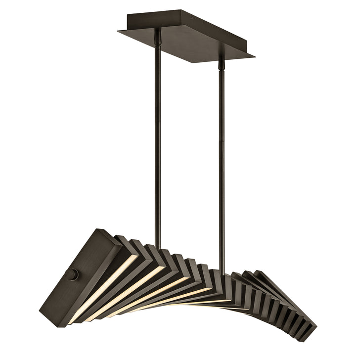 Fredrick Ramond Stitch Linear Chandelier Medium Adjustable LED Linear Painted Black Oxide FR42455PBO
