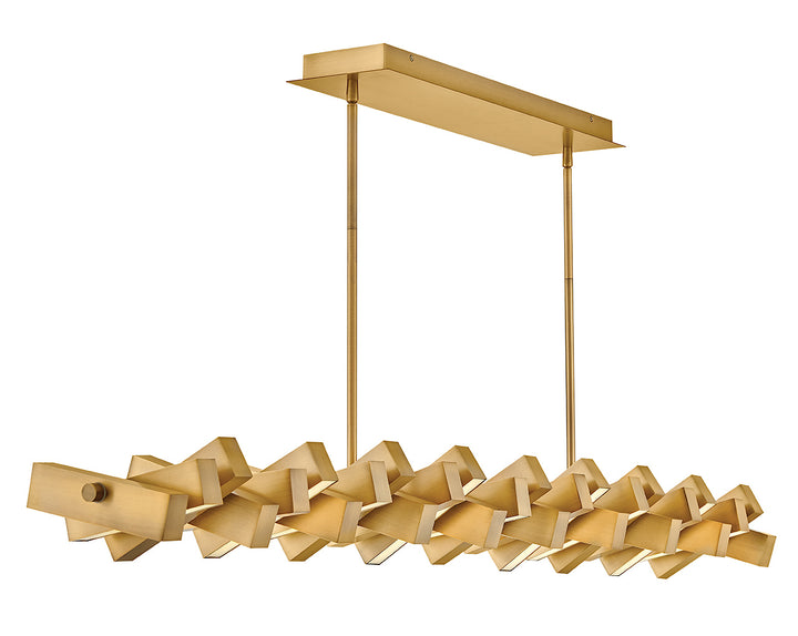 Fredrick Ramond Stitch Linear Chandelier Large LED Linear Lacquered Brass FR42456LCB