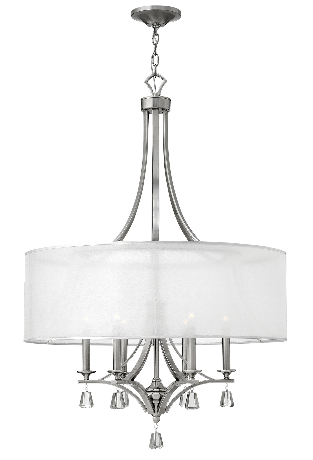 Fredrick Ramond Mime Chandelier Medium Drum Brushed Nickel FR45608BNI