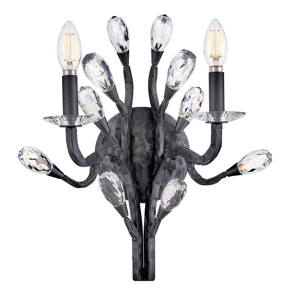 Fredrick Ramond Eve Wall Sconce Medium Two Light Sconce Brushed Graphite FR46802BGR