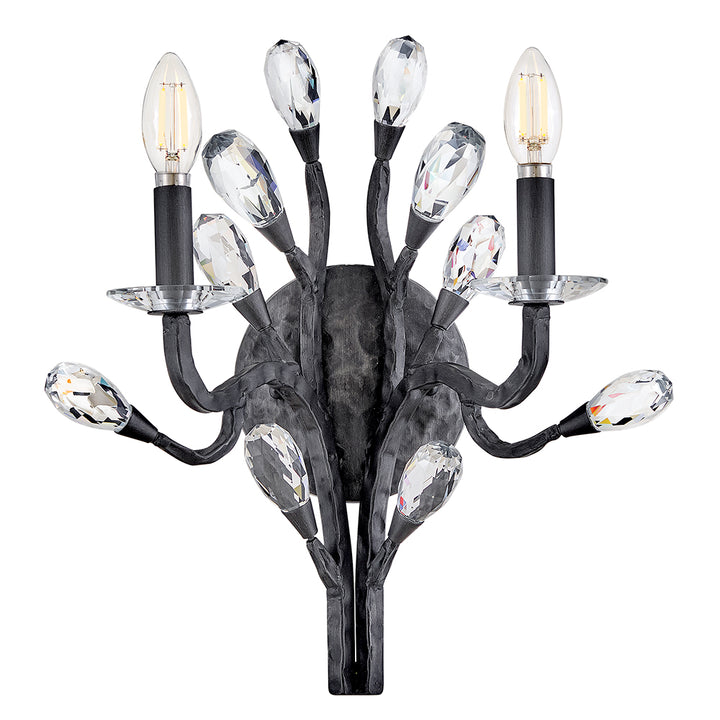 Fredrick Ramond Eve Wall Sconce Medium Two Light Sconce Brushed Graphite FR46802BGR
