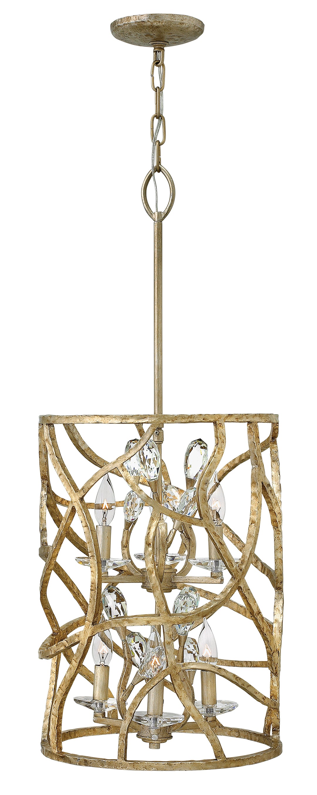 Fredrick Ramond Eve Chandelier Medium Open Frame Drum Champagne Gold FR46805CPG