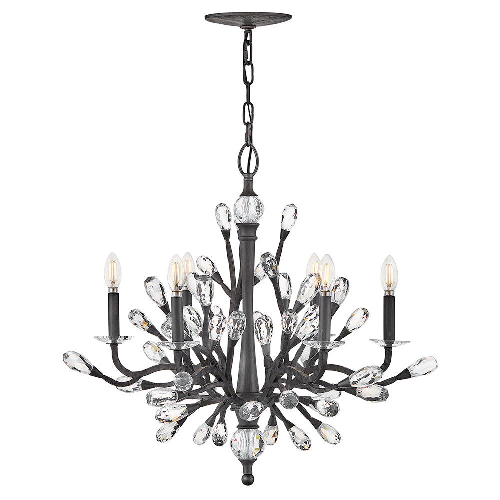 Fredrick Ramond Eve Chandelier Medium Single Tier Chandelier Brushed Graphite FR46806BGR