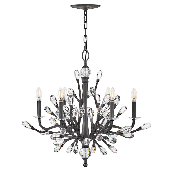 Fredrick Ramond Eve Chandelier Medium Single Tier Chandelier Brushed Graphite FR46806BGR