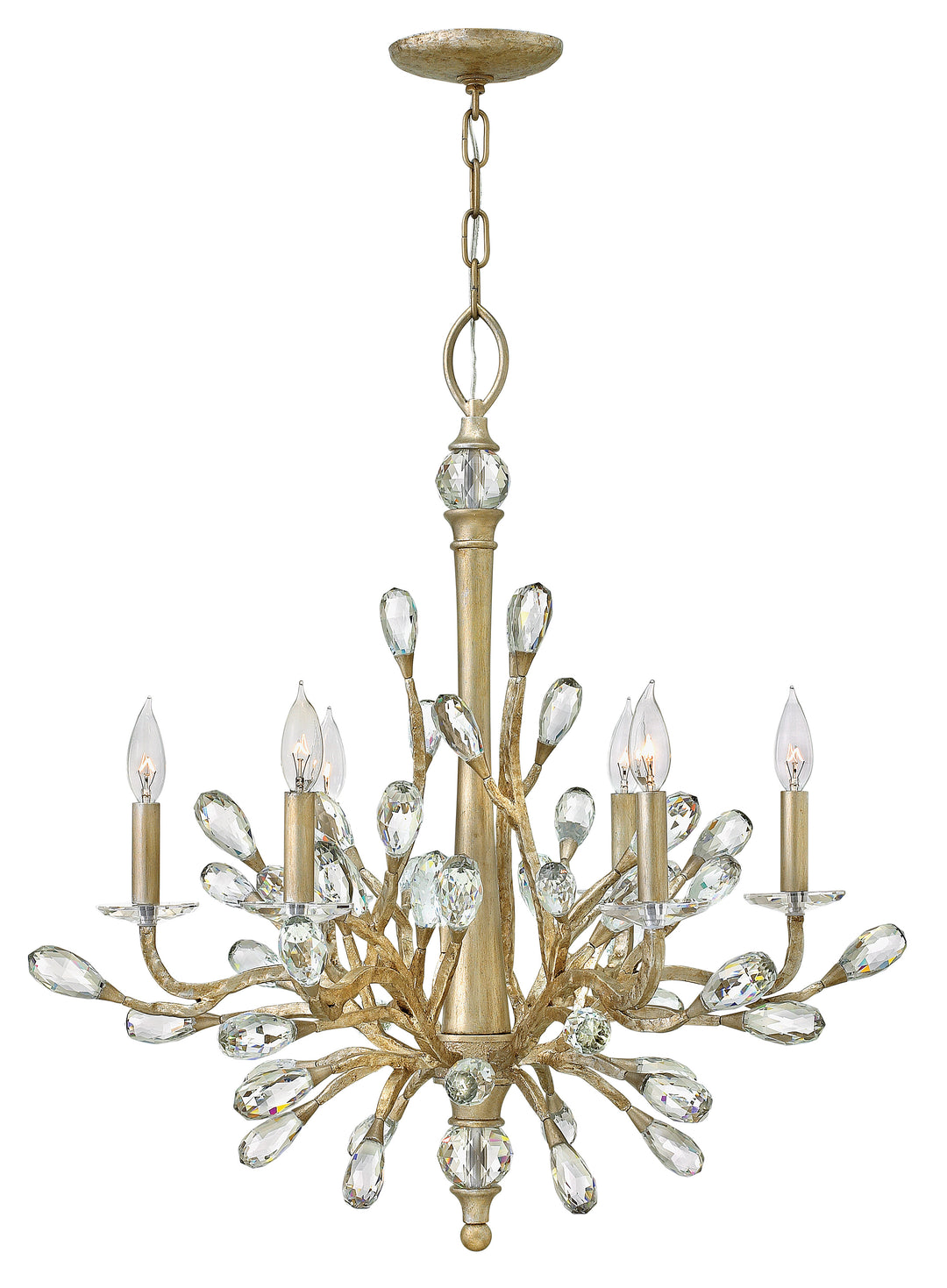 Fredrick Ramond Eve Chandelier Medium Single Tier Chandelier Champagne Gold FR46806CPG
