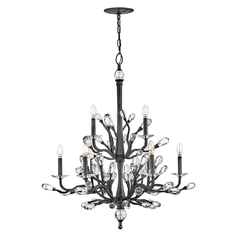 Fredrick Ramond Eve Chandelier Medium Two Tier Chandelier Brushed Graphite FR46809BGR