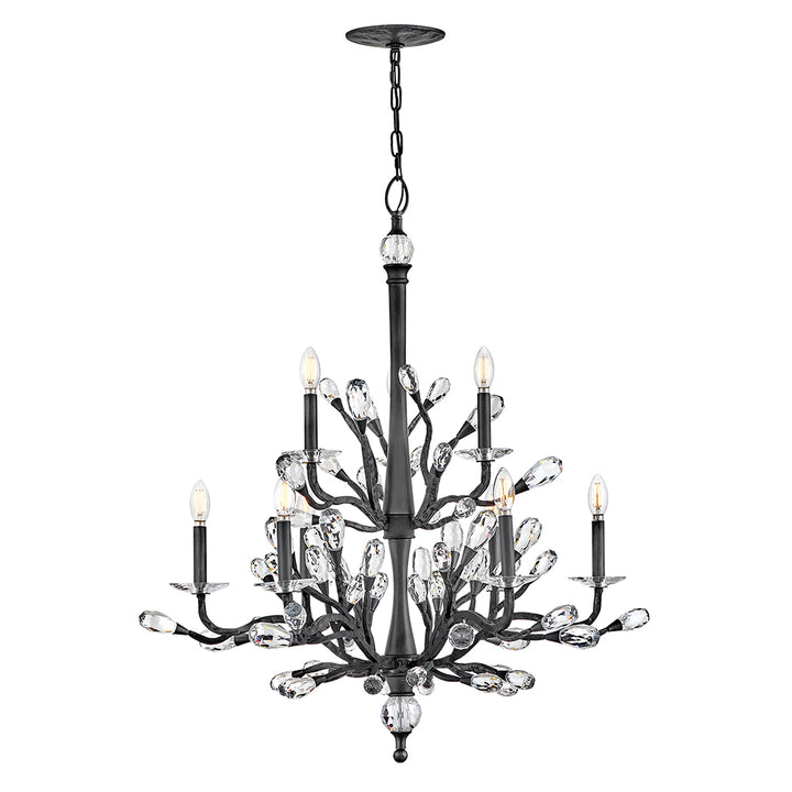 Fredrick Ramond Eve Chandelier Medium Two Tier Chandelier Brushed Graphite FR46809BGR