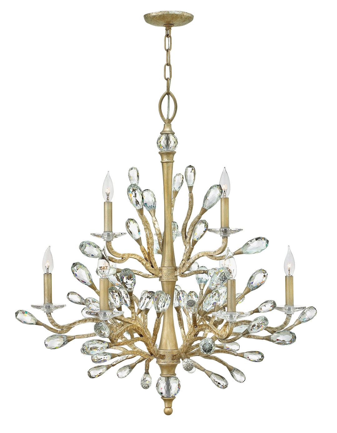 Fredrick Ramond Eve Chandelier Medium Two Tier Chandelier Champagne Gold FR46809CPG