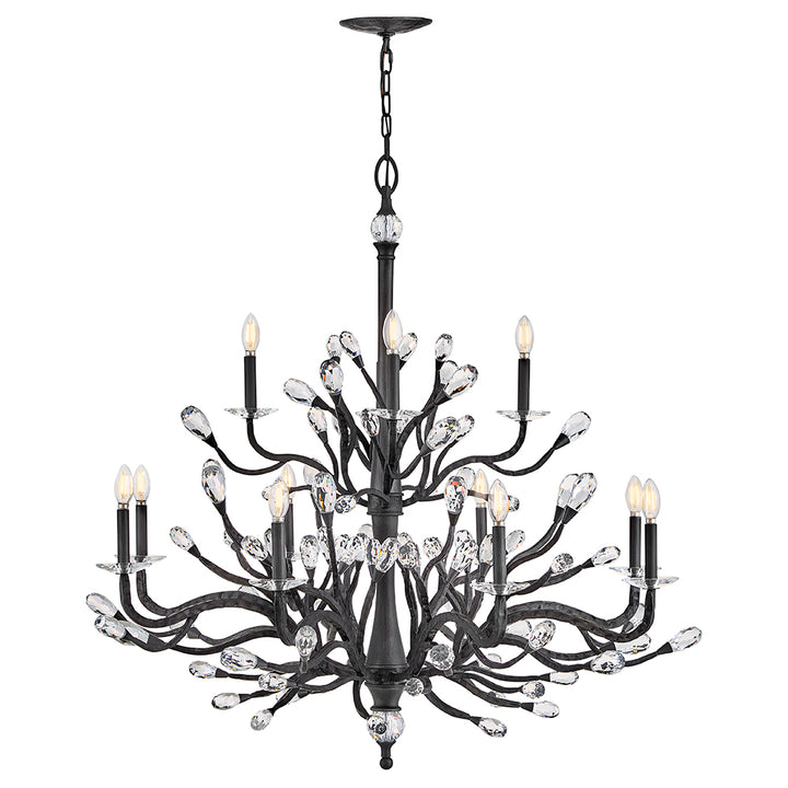 Fredrick Ramond Eve Chandelier Large Two Tier Brushed Graphite FR46810BGR