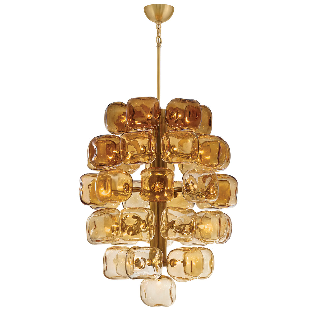 Fredrick Ramond Perriand Chandelier Medium Chandelier Unlacquered Brass FR46858UB