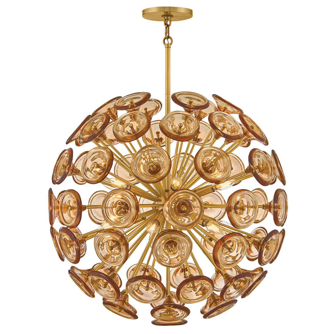Fredrick Ramond Maya Chandelier Medium Globe Chandelier Unlacquered Brass FR46905UB-AM