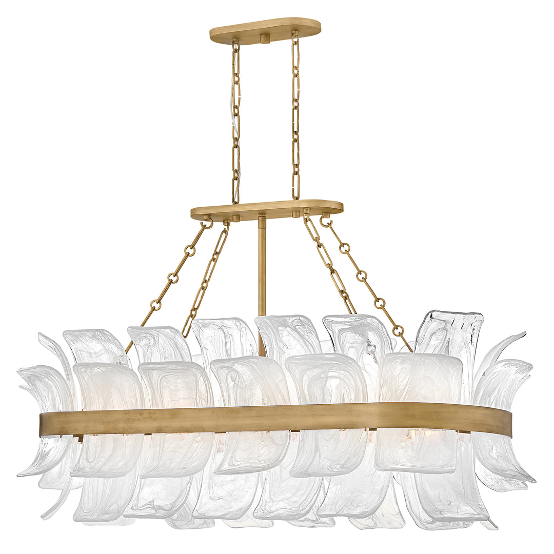 Fredrick Ramond Fleur Linear Chandelier Large Ten-Light Linear Burnished Gold FR46915BNG