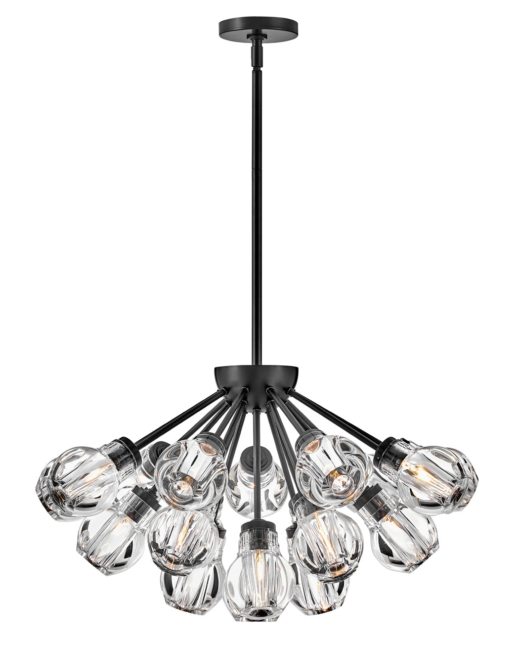 Fredrick Ramond Elise Chandelier Medium Convertible Chandelier Black FR46956BLK