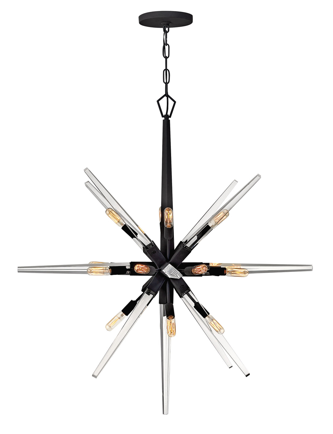 Fredrick Ramond Ariel Chandelier Large Orb Chandelier Black FR47408BLK