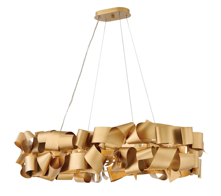 Fredrick Ramond Delfina Chandelier Large Six Light Linear Chandelier Deluxe Gold FR48605DXG