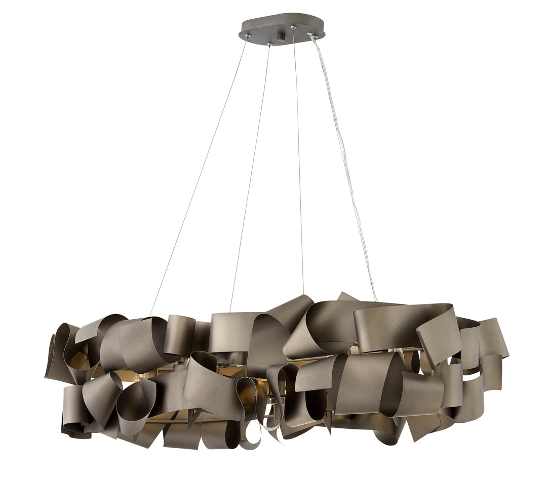 Fredrick Ramond Delfina Chandelier Large Six Light Linear Chandelier Metallic Matte Bronze FR48605MMB
