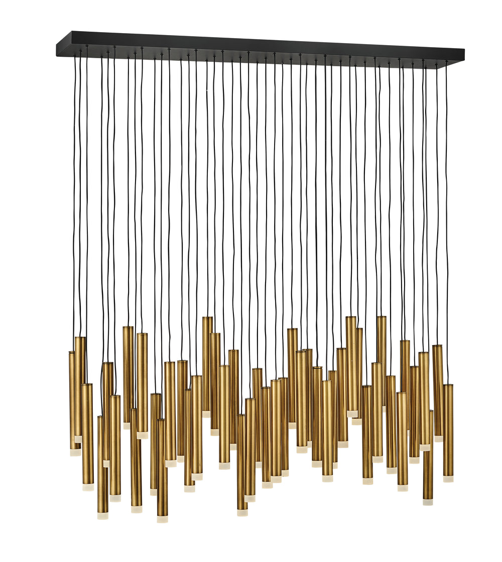 Fredrick Ramond Harmony Linear Chandelier Medium Adjustable LED Linear Heritage Brass FR49909HBR