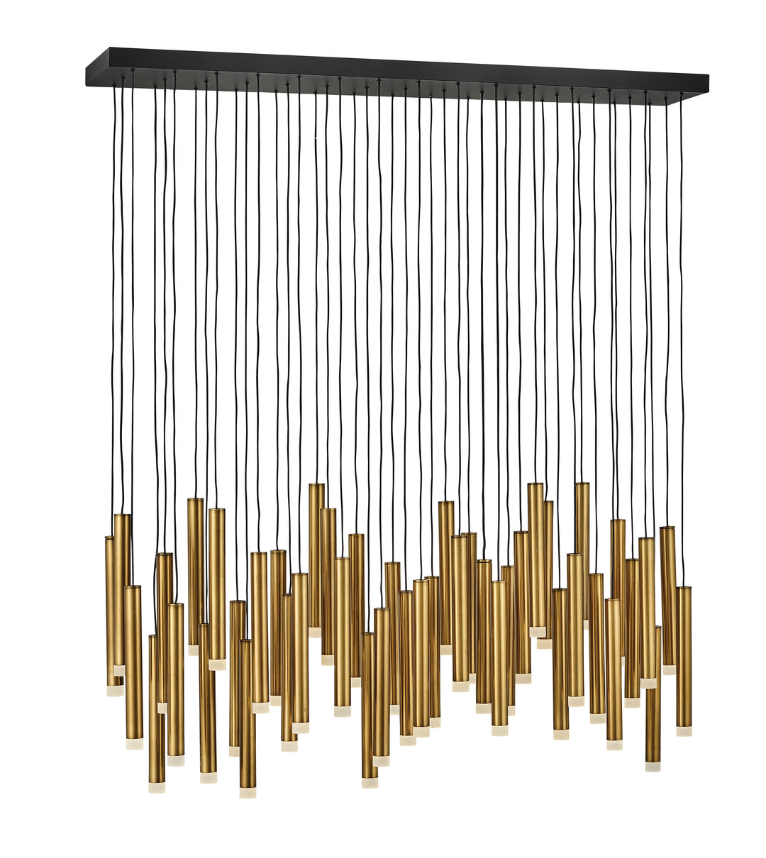 Fredrick Ramond Harmony Linear Chandelier Medium Adjustable LED Linear Heritage Brass FR49909HBR