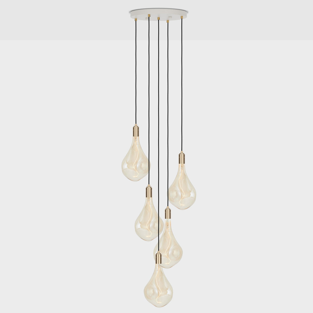 Tala Five Pendant in Brass + Voronoi III