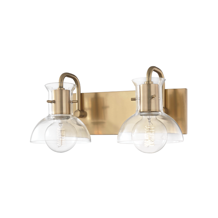 Mitzi Riley Bath and Vanity Vanity Lights Mitzi Aged Brass 14.5x14.5x7 