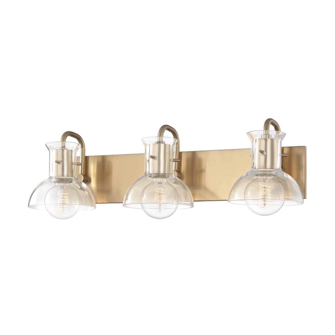 Mitzi Riley Bath and Vanity Vanity Lights Mitzi Aged Brass 24x24x7 