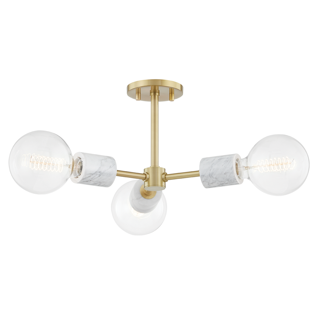 Mitzi Asime Semi Flush Ceiling Semi Flush Mounts Mitzi Aged Brass  