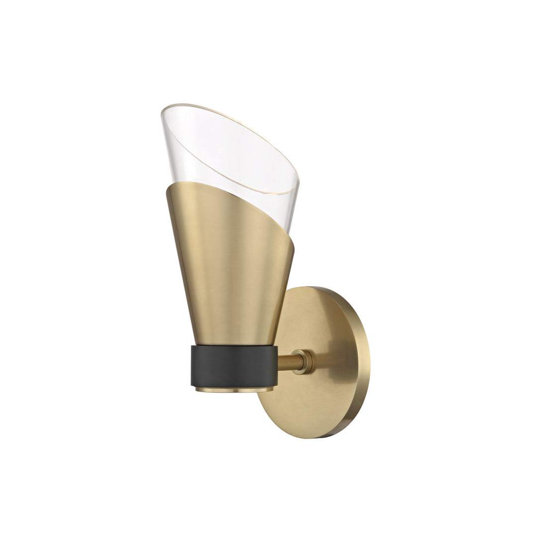 Mitzi Angie Wall Sconce Wall Sconces Mitzi Aged Brass/black 4.5x4.5x10.75 