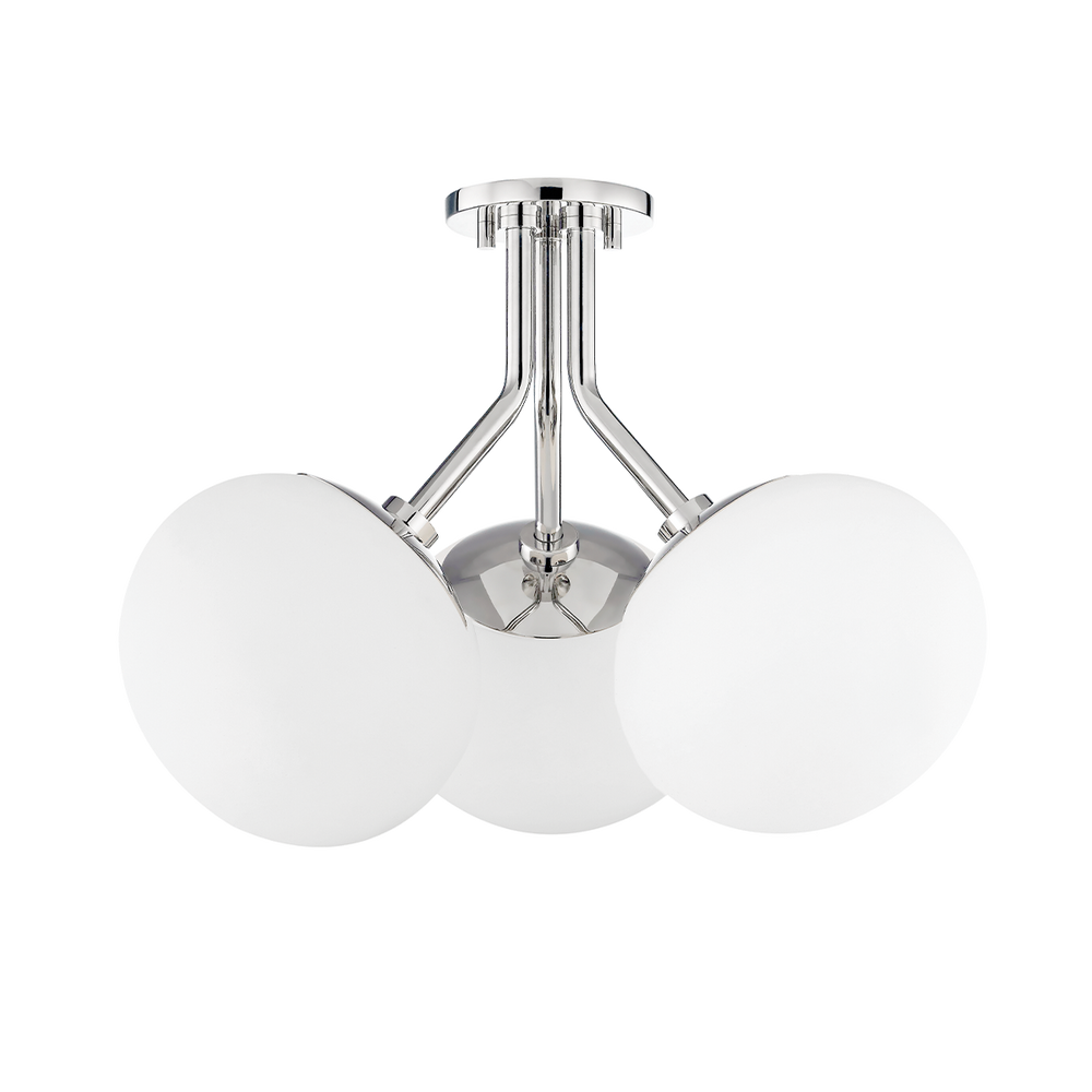 Mitzi Estee Semi Flush Ceiling Semi Flush Mounts Mitzi Polished Nickel  