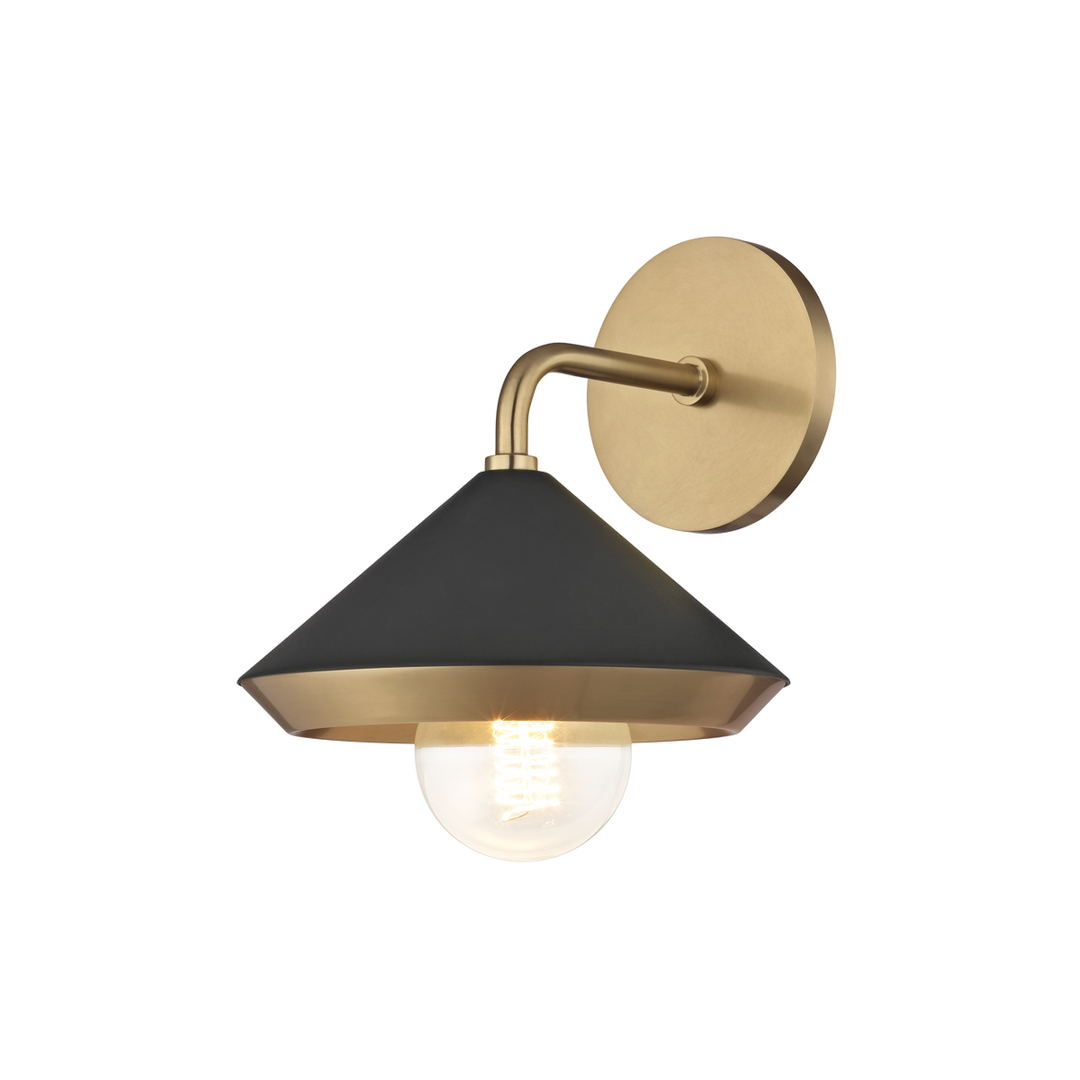 Mitzi Marnie Wall Sconce Wall Sconces Mitzi Aged Brass/black  