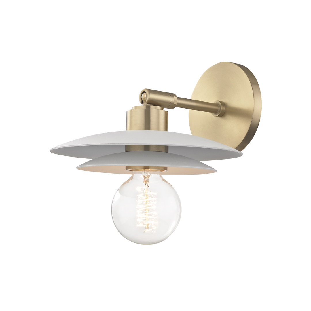 Mitzi Milla Wall Sconce Wall Sconces Mitzi Aged Brass/soft Off White  