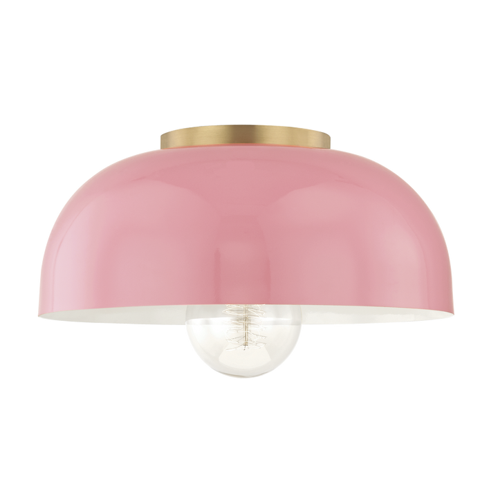 Mitzi Avery Flush Mount Ceiling Flush Mounts Mitzi Aged Brass/pink 14x14x8.5 