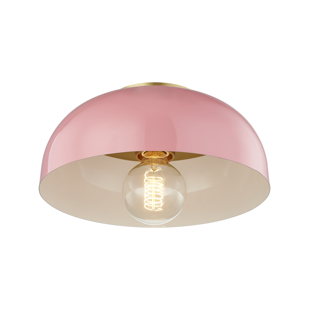 Mitzi Avery Flush Mount Ceiling Flush Mounts Mitzi Aged Brass/pink 11x11x7 