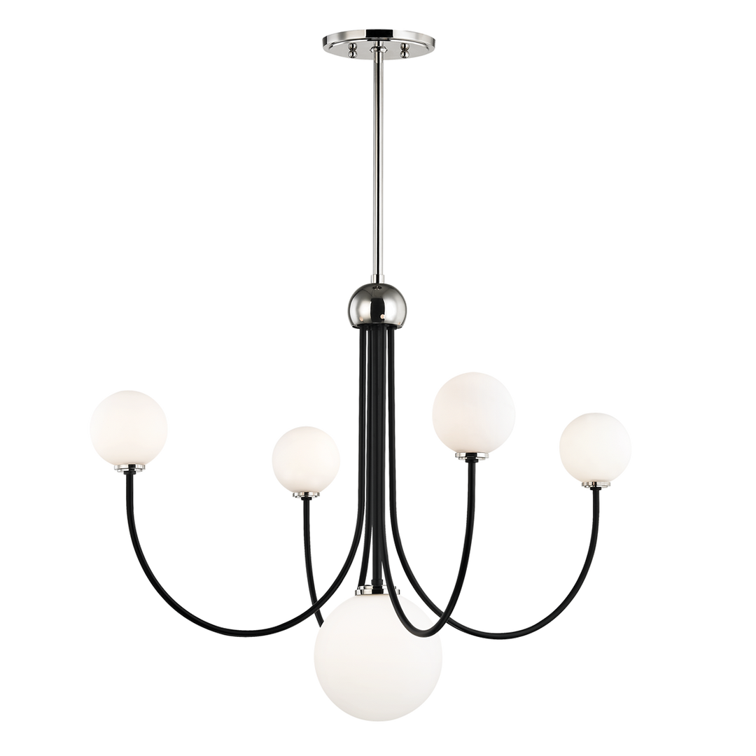 Mitzi Coco Chandelier Chandeliers Mitzi Polished Nickel/black 29x29x24 