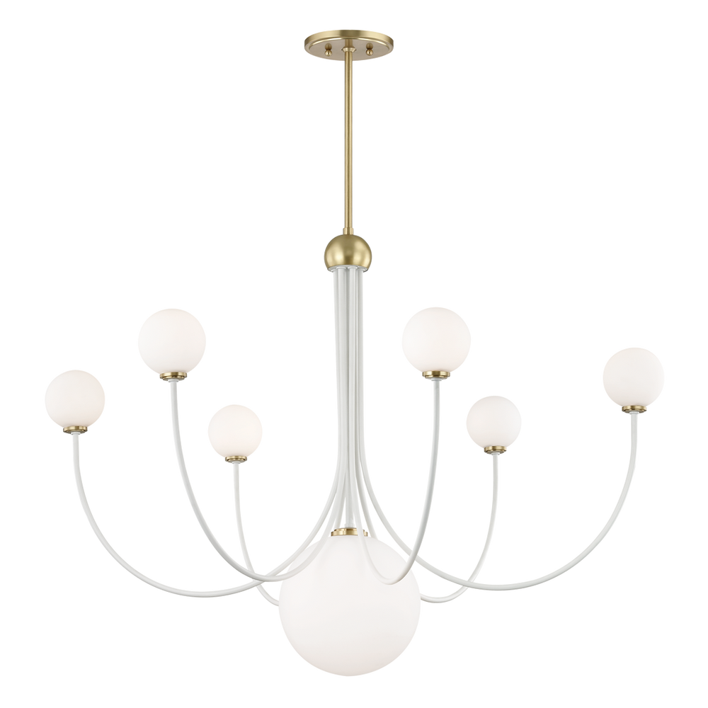 Mitzi Coco Chandelier Chandeliers Mitzi Aged Brass/soft Off White 39.5x39.5x29 