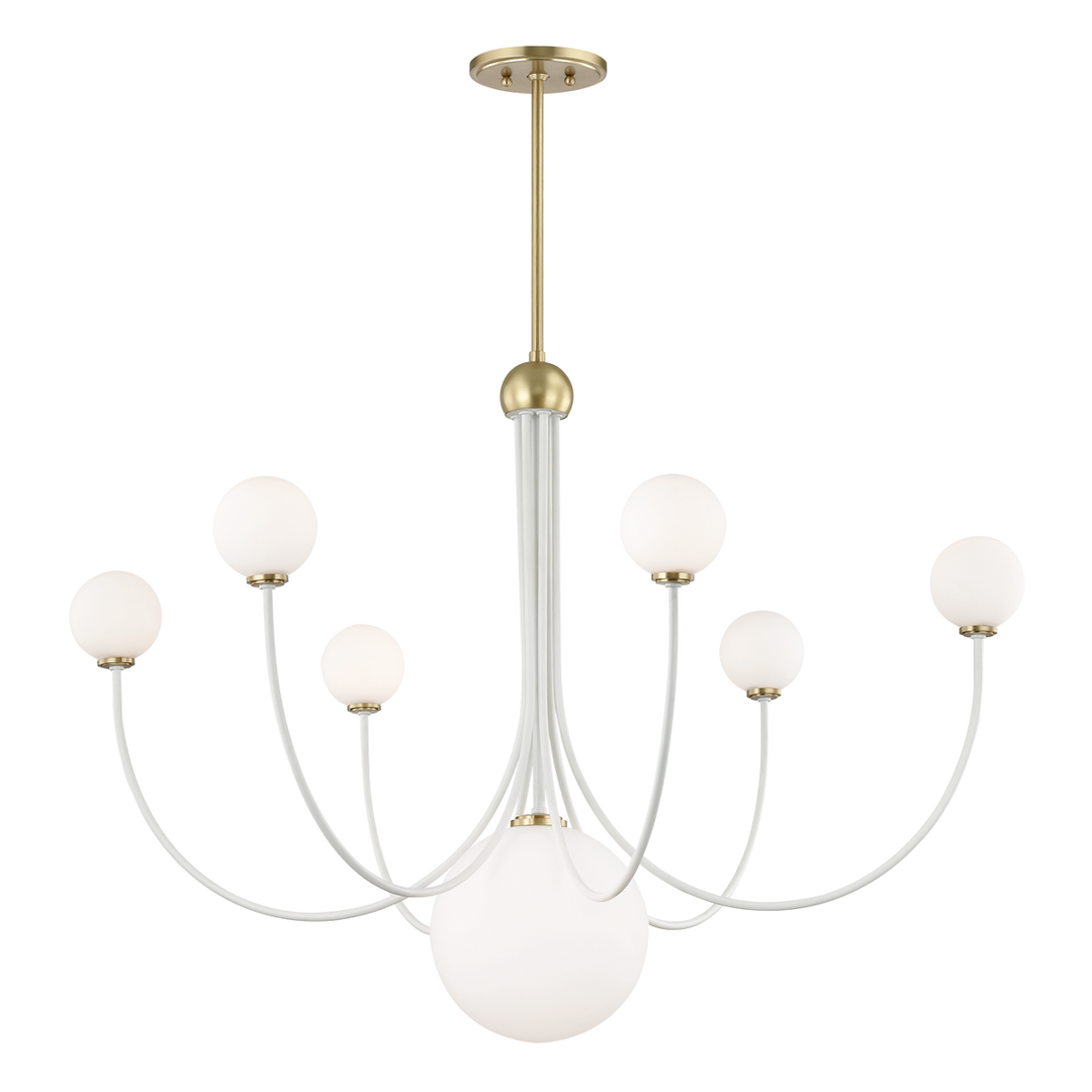 Mitzi Coco Chandelier Chandeliers Mitzi Aged Brass/soft Off White 39.5x39.5x29