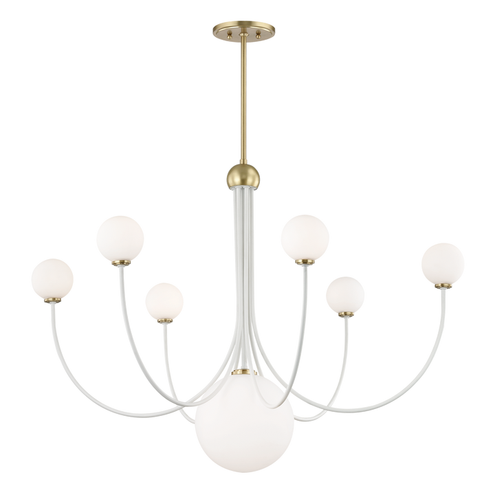 Mitzi Coco Chandelier Chandeliers Mitzi Aged Brass/soft Off White 39.5x39.5x29