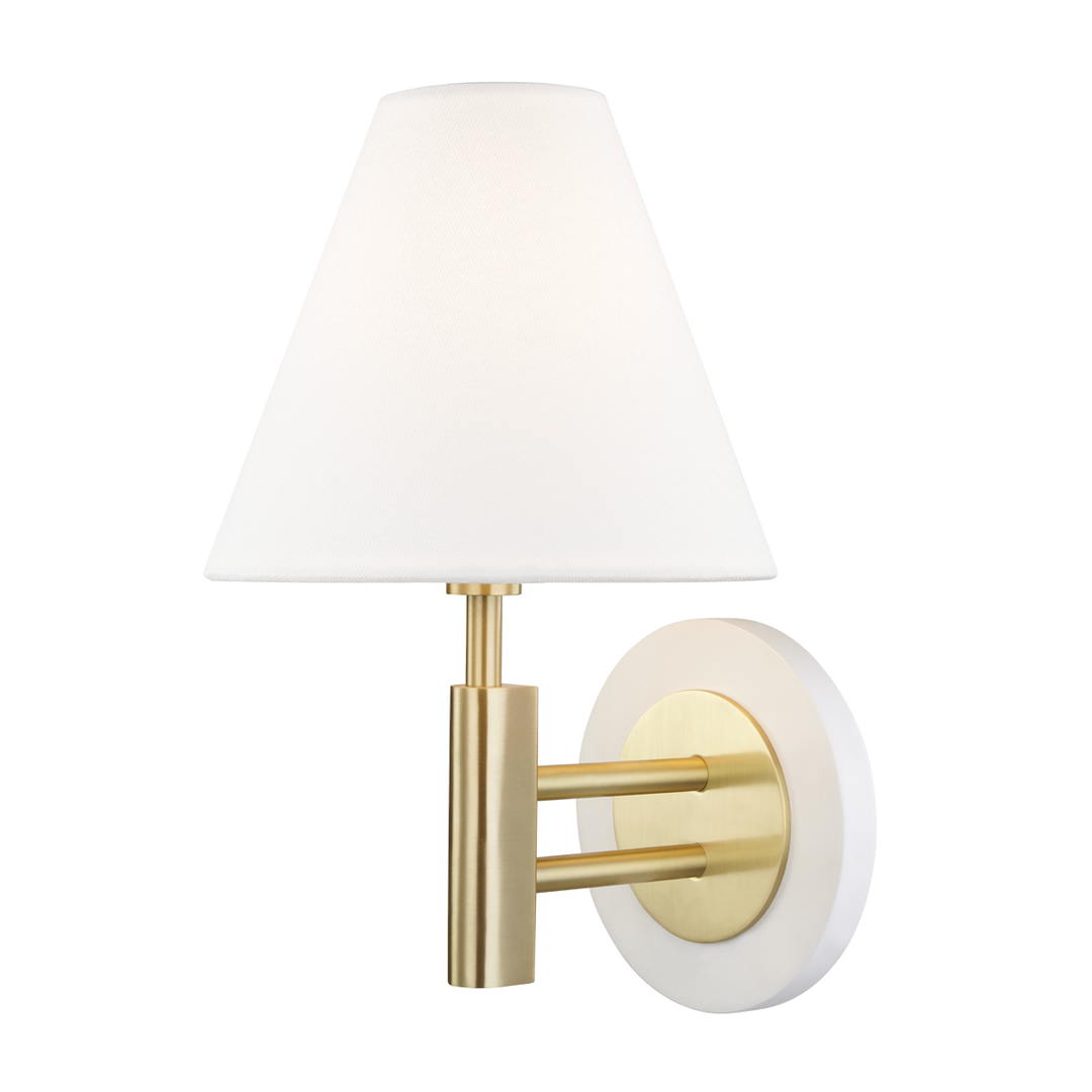 Mitzi Robbie Wall Sconce Wall Sconces Mitzi Aged Brass/soft Off White  