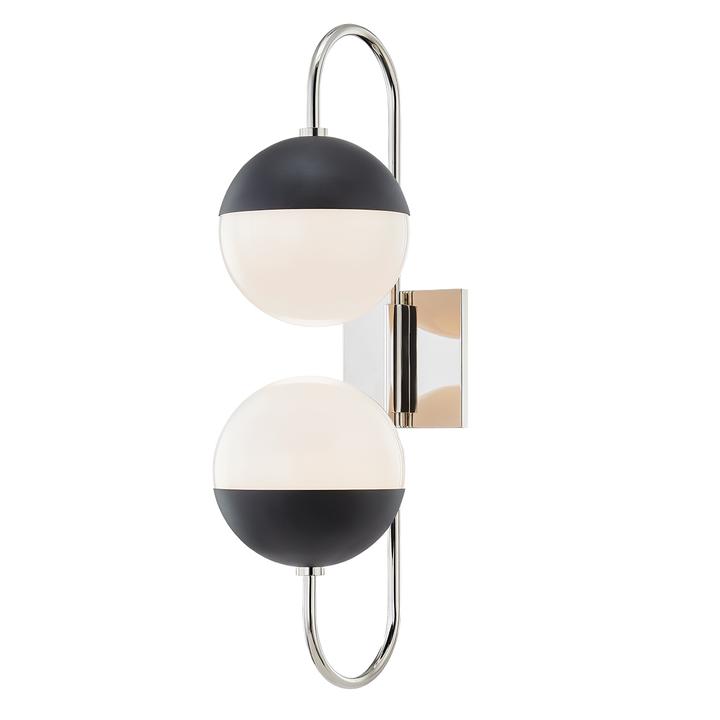 Mitzi Renee Wall Sconce Wall Sconces Mitzi Polished Nickel/black 21.75x6.75x23.5 